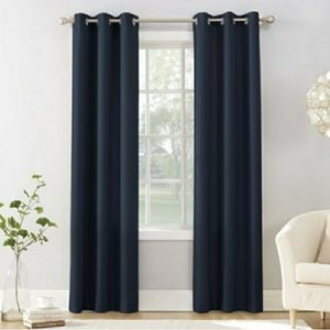 NEW Set Of 2 No. 918 Sora Navy Blue Grommet Light Filtering Curtains 40" X 84"